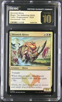 MTG Magic The Gathering Skirmish Rhino Tarkir: Dragonstorm CGC PRISTINE 10 - Image 1