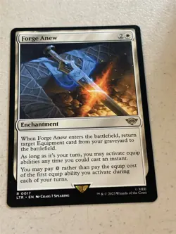 mtg Forge Anew, rare enchantment, Lord of the Rings, unplayed - Image 1