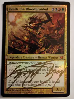 Magic The Gathering - 1x Signed Foil Kresh the Bloodbraided (mtg) SoA - Image 1