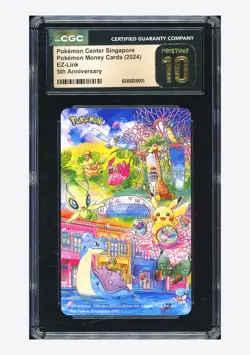 Pokemon CGC 10 PRISTINE Pokemon Money Card EZ-Link 2024 PM Center Singapore ENG - Image 1