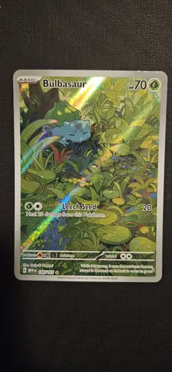 Pokemon TCG Bulbasaur Scarlet & Violet 151 Full Art Rare Card 166/165 - Image 1