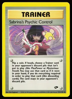 Sabrina's Psychic Control 121/132 Uncommon Gym Challenge Pokemon Card - Image 1
