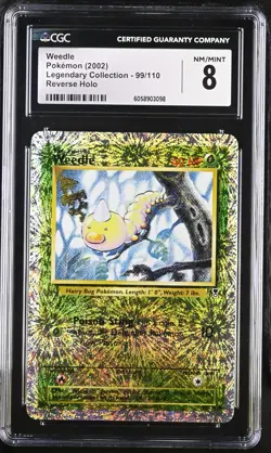 CGC 8 Weedle 2002 Legendary Collection 99/110 Reverse Holo Pokemon Card - Image 1