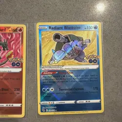 Radiant Charizard Radiant Blastoise Radiant Venusaur Set Pokemon Go NM 3Cards - Image 3