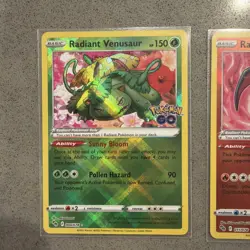 Radiant Charizard Radiant Blastoise Radiant Venusaur Set Pokemon Go NM 3Cards - Image 4
