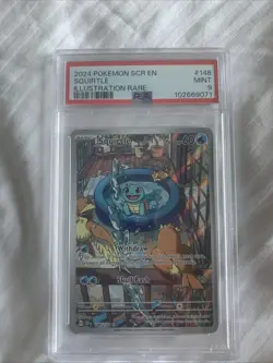 Pokemon Stellar Crown Squirtle Illustration Holo Foil Card #148/142 PSA 9 Mint - Image 1