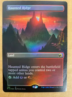 MTG 1x FOIL BORDERLESS Haunted Ridge 282 Innistrad Midnight Hunt Magic the x1 NM - Image 1