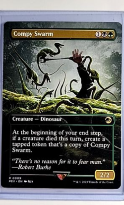 2023 MTG Magic The Gathering Jurassic Park World Borderless #9 Compy Swarm - Image 1