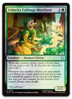 Unlucky Cabbage Merchant #201 (Foil) (NM) TLA Magic MTG - Image 1