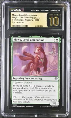 MTG Magic The Gathering Mowu, Loyal Companion Commander Masters CGC PRISTINE 10 - Image 1