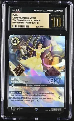 Disney Lorcana Belle The First Chapter Enchanted Rainbow Foil CGC PRISTINE 10 - Image 1