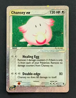 Pokemon Chansey EX Holo Ruby and Sapphire #96/109 Ultra Rare Card 2003 LP - Image 1