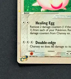Pokemon Chansey EX Holo Ruby and Sapphire #96/109 Ultra Rare Card 2003 LP - Image 5