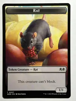 Rat Token Wilds of Eldraine 7 LP-NM MTG Card - Image 1