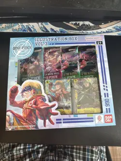 One Piece Card Game Illustration Box Vol. 3 Box IB03, 4 Booster Packs & 2 Promos - Image 1