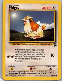 Pidgey 86/130 Non Holo Base Set 2 - Pokemon Card - LP - Image 1