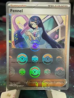 POKEMON FENNEL 082/086 COMMON HOLOFOIL POKEBALL PATTERN BLACK BOLT NM CARD - Image 1