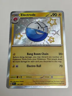 Pokemon TCG Electrode 134/091 Sv: Paldean Fates Shiny Rare Card NM Condition - Image 1