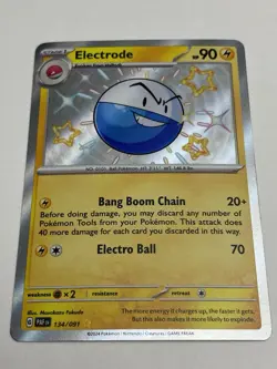 Pokemon TCG Electrode 134/091 Sv: Paldean Fates Shiny Rare Card NM Condition - Image 2