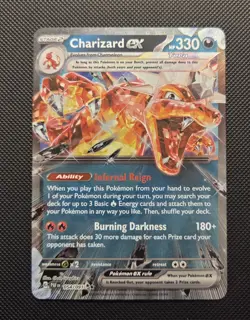 Pokemon TCG Charizard EX Double Rare Card Paldean Fates 054/091 - Image 1
