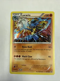 Pokemon TCG Lucario XY140 Holo Rare Black Star Promo Card Near Mint Condition - Image 1