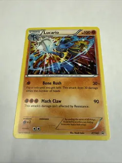 Pokemon TCG Lucario XY140 Holo Rare Black Star Promo Card Near Mint Condition - Image 2