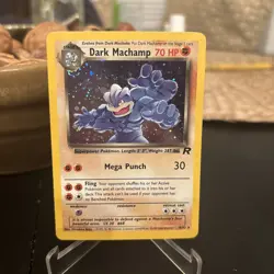 Pokemon Dark Machamp TCG 1st Edition Holo Rare Card 10/82 - Image 1