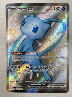 Mew EX 216/091 Full Art Shiny Paldean Fates Pokemon TCG Holo NM - Image 1