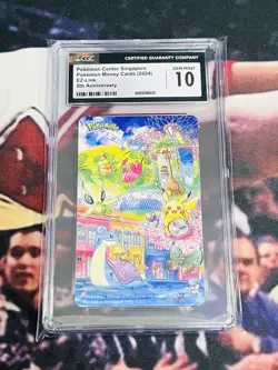 Pokemon CGC 10 Gem Mint PM Money Cards EZ-Link 2025 Singapore Center 6093296035 - Image 1