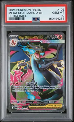 PSA 10 Mega Charizard X ex 109/094 Mega Evolution Phantasmal Flames 2025 Pokemon - Image 1