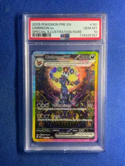 2025 POKEMON PRE EN ILLUSTRATION RARE #161 UMBREON EX PSA 10 - Image 1
