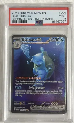 Pokemon TCG Blastoise EX 200/165 Scarlet & Violet 151 PSA 9 - Image 1