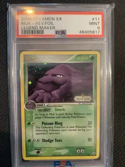 2006 POKEMON EX LEGEND MAKER #11 MUK-REVERSE FOIL PSA 9 - Image 1