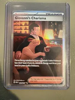 Pokemon TCG 151 Full Art Trainer Giovanni's Charisma 204/165 - Image 1