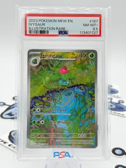 2023 POKEMON MEW EN-151 ILLUSTRATION RARE #167 IVYSAUR PSA 8.5 - Image 1