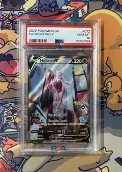 PSA 10 MEWTWO V 072 Alternate Art Pokemon GO GEM MINT !!! - Image 1