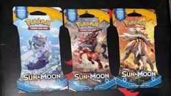 Lot Of 3x - Pokemon Sun And Moon Base Set Sleeved Packs, 2017 - Image 1
