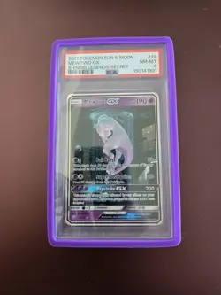 2017 POKEMON SUN & MOON SHINING LEGENDS SECRET #78 MEWTWO GX PSA 8 - Image 1