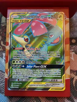 Pokemon Venusaur & Snivy GX Full Art Ultra Rare TAG TEAM Holo 210/236 - Image 1