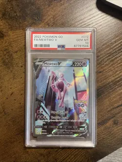 MEWTWO V #072/078 PSA 10 • 2022 Pokemon Alt Full Art Pokemon GO GEM MINT Holo - Image 1