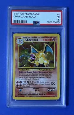 1999 Pokemon Game Charizard Holo #4 PSA 1.5 FR(LOW POP) - Image 1