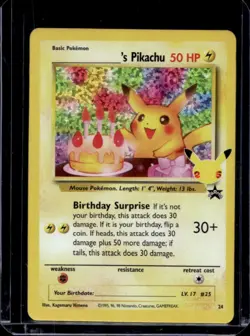 2021 Pokemon SWSH Celebrations Pikachu Classic Collection #24 - Image 1