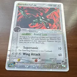 Pokemon TCG Aerodactyl ex EX Sandstorm Holo Ultra Rare 94/100 2003 - Damaged - Image 2