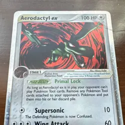 Pokemon TCG Aerodactyl ex EX Sandstorm Holo Ultra Rare 94/100 2003 - Damaged - Image 4