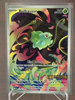Pokemon Bulbasaur Mega Evolution Stamped 133/132 Holo Illustration Rare NM - Image 1