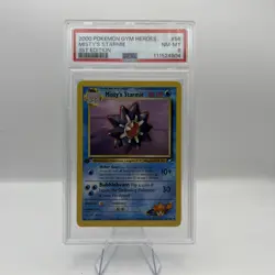 PSA 8 NEAR MINT MINT 2000 Pokemon Gym Heroes #56 Misty's Starmie 1st Edition !!! - Image 1