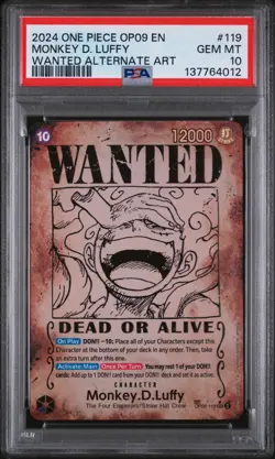 2024 One Piece Emperors In The New World Monkey D. Luffy (Wanted) PSA 10 #119 - Image 1