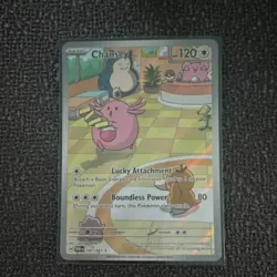 Pokemon Chansey Twilight Masquerade Rare Holo Basic Card 187/167 120 HP 80 ATK - Image 1
