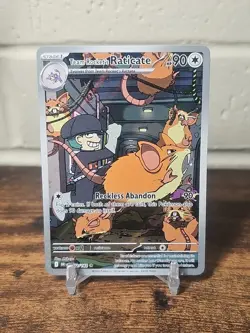 Pokemon TCG Team Rockets Raticate Card 202/182 Destined Rivals Illustration Rare - Image 1