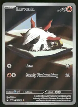 Larvesta 2024 Surging Sparks Illustration Rare Pokemon Card 196/191 (NM) - Image 1